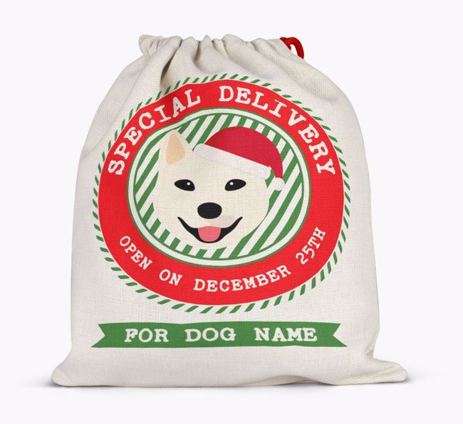 Special Delivery: Personalized {breedFullName} Santa Sack